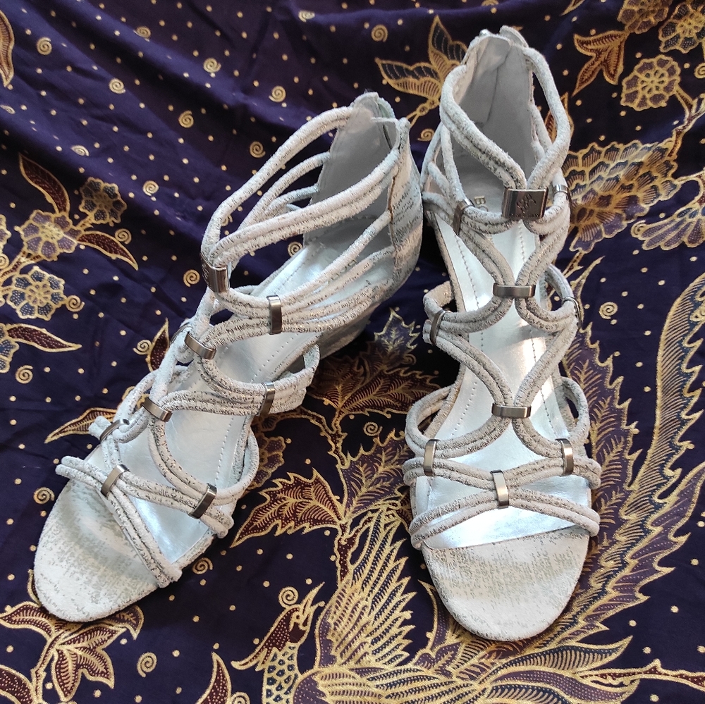 BCBGeneration Viera Wedges NIB "sandblast metal"